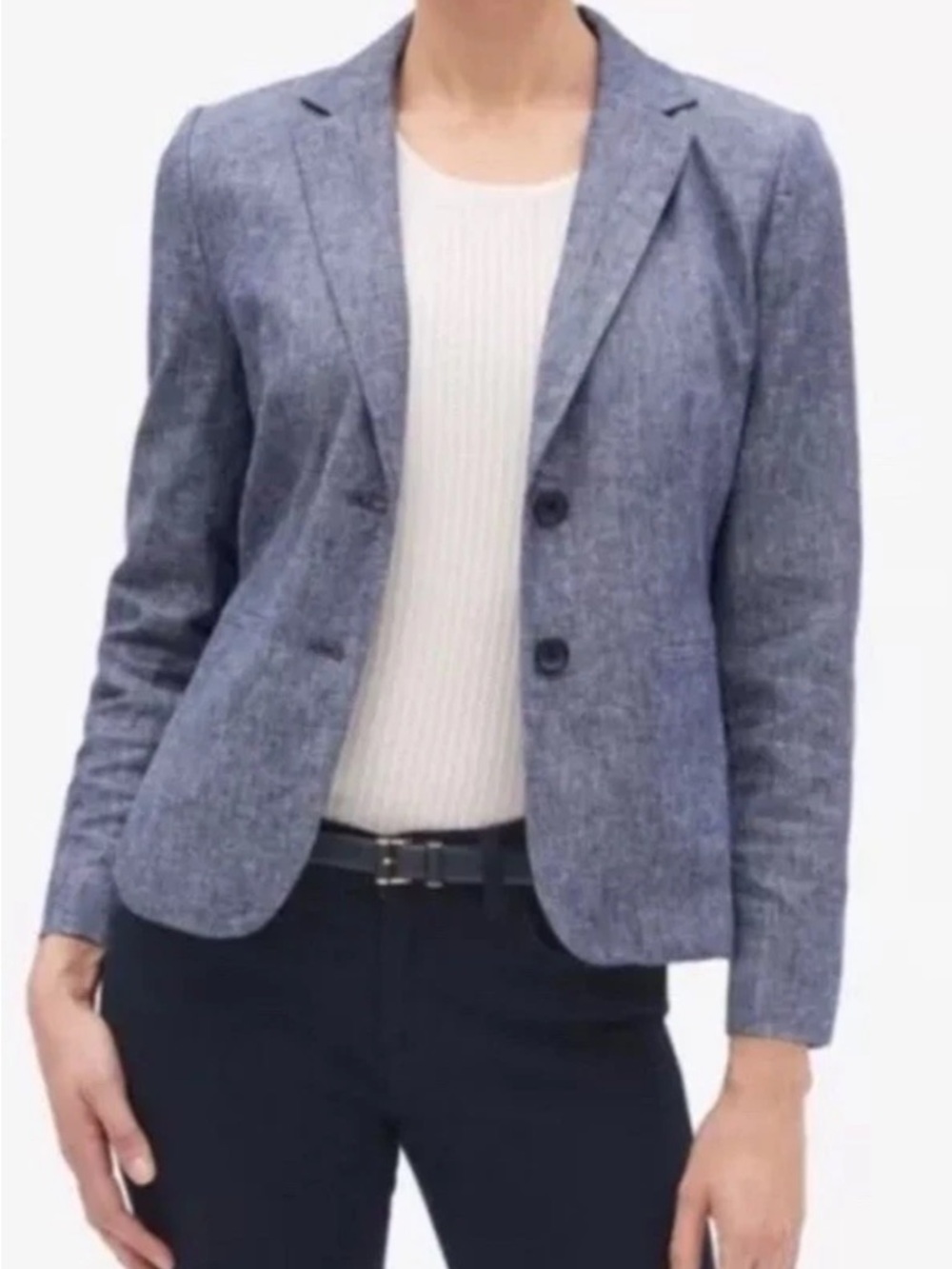 Banana Republic Women’s Linen Shrunken Blazer - Size 2 - Chambray Blue